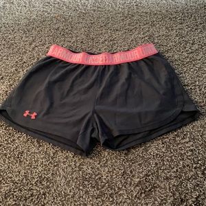 Gray Under Armour Shorts with Pink Accent